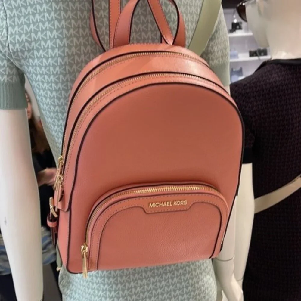 Michael Kors Jaycee Medium Zip PKT Backpack Sherbert Leather